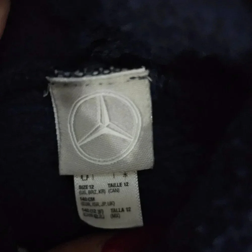 Mercedes Benz Boy's Navy Blue Long Sleeves Full Zip Hoodie Size 12